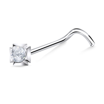 Stone Silver Curved Nose Stud NSKB-629